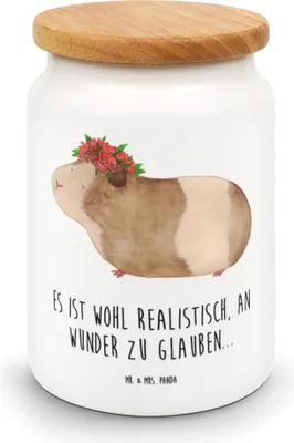 Produktbild von Mr. & Mrs. Panda Kaffeedose Meerschweinchen Weisheit - Weiß - Geschenk, Keksdose, zuckerdose, Wunder, Motivation, Spruch, Dose, behälter, Vorratsdose, Blumenkind