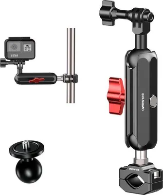 Image de Support de caméra à rotule 360° avec bras articulé pour caméra d'action sur moto ou vélo