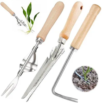 Zdjęcie produktu dla Ręczny motyczka do chwastów z drewnianym uchwytem