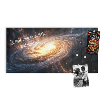 Produktbild von Magnettafel 100x50cm Pinnwand Whiteboard beschreibbar - Galaxie Nachthimmel