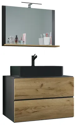 Obrázek produktu pro 3-dílné umyvadlo koupelnový nábytek Lendas 80 cm M zásuvka