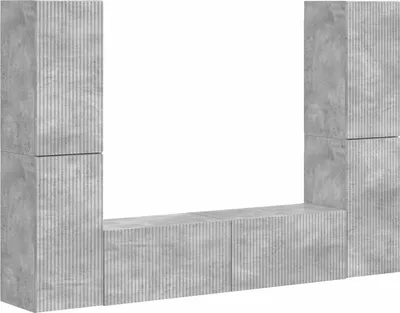 Produktbild von vidaXL TV-Schrankset 6 stk. Betongrau Holzwerkstoff