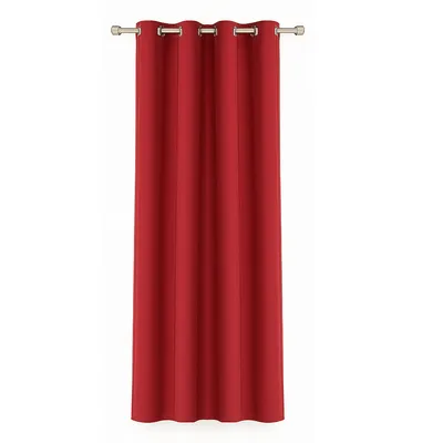 Produktbild von Gardine Rot 140x245 cm mit Ösen – blickdichter Vorhang aus Microsatin (100% Polyester), lichtdurchlässig, pflegeleicht & formstabil
