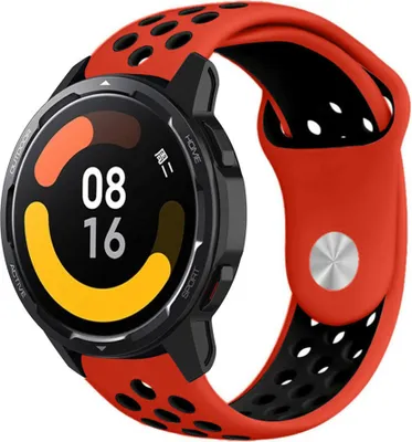 Produktbild von Strap-it Xiaomi Watch S1 Sportarmband (Rot/Schwarz)