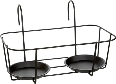 Produktbild von Dehner Blumentopfhalter Marlow für Rohrgeländer, ca. 34 x 20 x 24 cm, Metall, schwarz