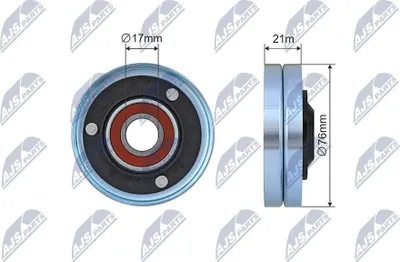 Produktbild von NTY RNK-AU-071 Spannrolle Keilrippenriemen 76mm für AUDI A6 Avant (4F5, C6) A6 Limousine (4F2, C6) A5 Coupe (8T3) Q7 (4LB) für VW Touareg