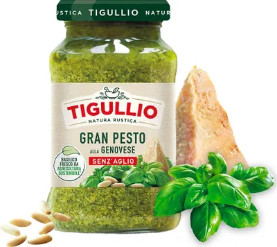 Produktbild von 12x Star Tigullio Pesto alla Genovese Senz'Aglio ohne Knoblauch Kochsauce - Pastasauce 190g