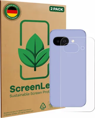 Produktbild von 2x ScreenLeaf Schutzfolie für Google Pixel 9a (Rückseite) nachhaltiger Displayschutz Display Schutz Folie Klar Transparent