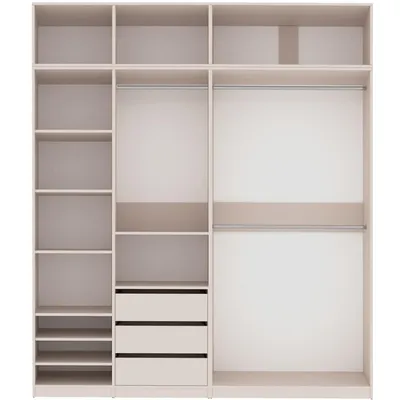Produktbild von Marmex TRES J/N, offener Kleiderschrank mit Aufsätzen 210x246x51 cm, graubeige cashmere