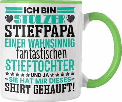 Produktbild von Trendation - Stiefvater Tasse Spruch Geschenk von Kindern an Stiefvater Ich Bin Stolzer Stiefpapa (Grün)