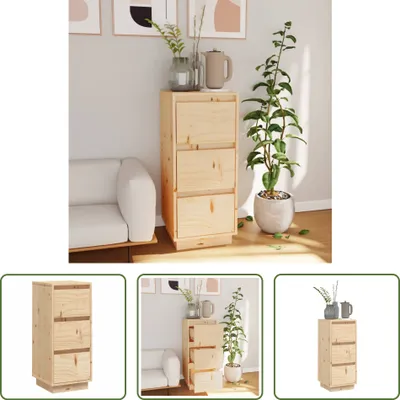 Produktbild von The Living Store Sideboard 32x34x75 cm Massivholz Kiefer