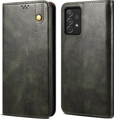 Produktbild von Galaxy A53 5G Hülle, Leder Flip Brieftasche Schutzhülle mit Standfunktion für Samsung Galaxy A53 5G Grün