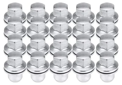 Zdjęcie produktu dla Komplet śrub mocujących, 20 sztuk - stal nierdzewna - kompatybilny z modelami 3/4/5 - numery OEM: LR068126/RRD500290/RRD500590 - wysoka jakość i trwałość - nowy produkt - nakrętki