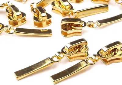 Produktbild von 5 Metall-Zipper m. Autolock f. Kunststoff-Reißverschlüssse 5mm, Wähle Deine Farbe,gold