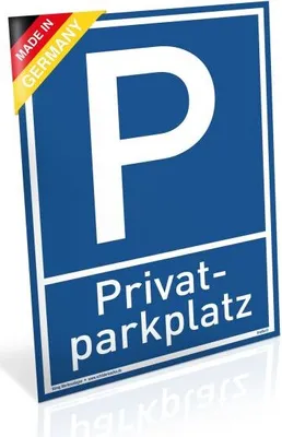 Produktbild von Dreifke® Schild Privat Parkplatz blau | stabiles Alu Schild mit UV-Schutz 20 ...