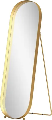 Produktbild von Ganzkörperspiegel mit Metallrahmen, 160 x 50 cm, goldfarbener Rahmen, für Wohnzimmer, Schlafzimmer