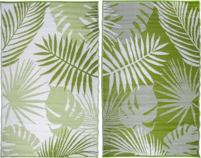Image de Tapis de jardin réversible - L 241 x l 151,5 cm - Jungle - Vert