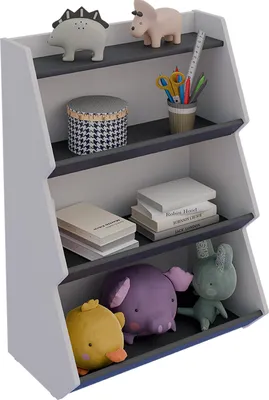 Immagine prodotto di Ripiano in legno in piedi | Scaffale per bambini salvaspazio | Dimensioni: H. 89 x W. 63 x D. 35 cm | Scaffale elegante | Scaffale di stoccaggio | Libreria | Ripiano in piedi – Italu