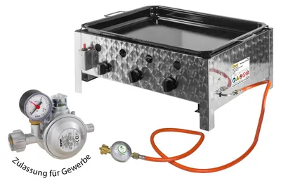Produktbild von Gasbräter mit 3 Flammen und zusäzlichem Druckregler