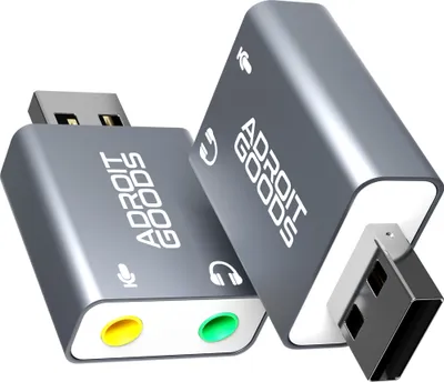 Produktbild von AdroitGoods Externer USB (3D) Soundkarten-Adapter - Soundkarte - Usb 5.1 - Space Grau
