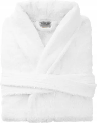 Zdjęcie produktu dla Szlafrok damsko-męski PRESTIŻ L/XL 100% bawełna 450g/m² biały do kolan przewiewny