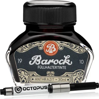 Produktbild von Barock 1910 Anthrazit, Schreibtinte für Füllhalter mit Konverter, 30 ml