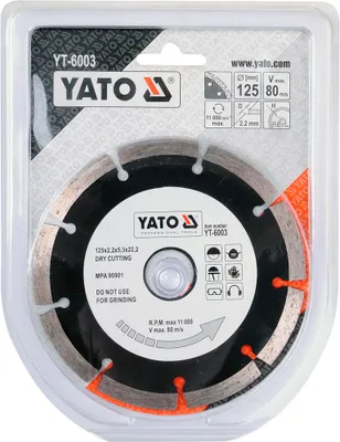 Produktbild von Yato YT-6003, Segmentierte Radkranzdiamanttrennscheibe, Beton, Granit, 12,5 cm, 191 g, Sichtverpackung, 1 Stück(e)