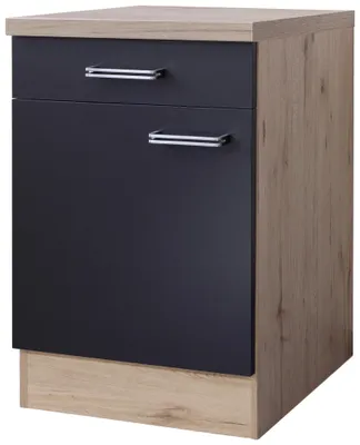 Produktbild von FlexWell Küchenunterschrank Anthrazit/Eiche
