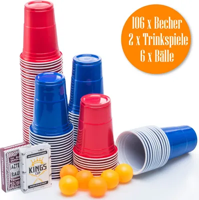Obrázok produktu pre PartySet: 100 pohárov + loptičky + 2 hry na pitie