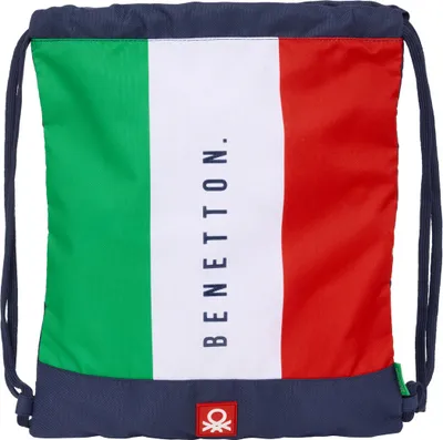 Produktbild von Rucksacktasche mit Bändern Benetton Flag Marineblau 35 x 40 x 1 cm