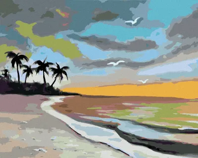 Produktbild von Zuty - Malen nach Zahlen - KÜSTE UND SONNENUNTERGANG (D. RUSTY RUST), 40x50 cm, ohne Keilrahmen