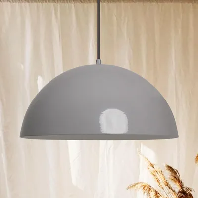 Produktbild von Lipeo Industrielle Pendelleuchte Minzgrün Metall Groß 26 cm, Hängelampe Industriell Lampe Vintage Hängeleuchte, Retro Pendelleuchte Esstisch - Grau