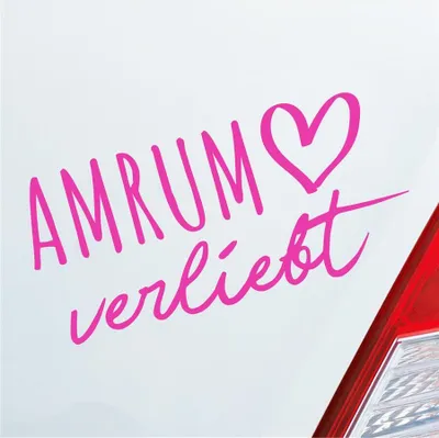 Produktbild von Auto Aufkleber Amrum verliebt Herz Insel Nordsee Liebe Car 19x9 cm Pink Sticker Heckscheibenaufkleber