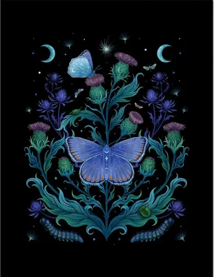 Produktbild von Episodic Drawing - Gerahmtes Poster "Thistle Home" PM8745 (40 cm x 30 cm) (Bunt)