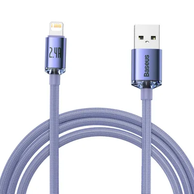 Obrázok produktu pre Nabíjací kábel Baseus Crystal Shine Lightning USB, 2,4 A