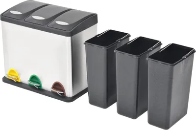 Produktbild von vidaXL Recycling Treteimer Edelstahl 24 L