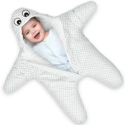 Produktbild von all Kids United Baby Schlafsack Seestern-Design - Multifunktionaler Pucksack, Einschlagdecke & Kuscheldecke für Buggy, aus Baumwolle