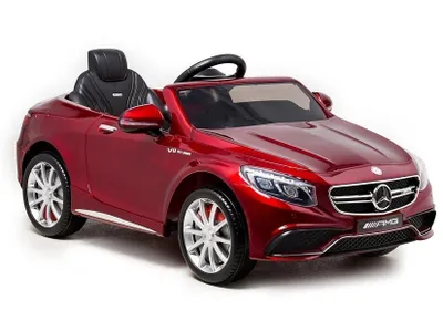 Obrázok produktu pre Detské auto Mercedes S63 Červené lakované pneumatiky EVA Kožené sedadlo LED svetlomety