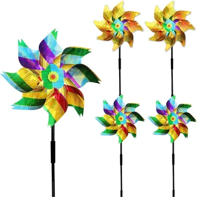 Productafbeelding van Windmolen om vogels te weren, duivenwering, vogelafschrikker, balkon, 5 stuks, regenboogdesign