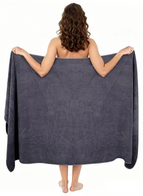 Produktbild von Badetuch Mikrofaser 90x180 cm Dunkelgrau Schnelltrocknend 420 g/m²