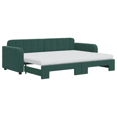 Produktbild von VidaXL 3196948, Sofabett, Grün, Schaum, Metall, Polyester, Holz, 2230 mm, 910 mm