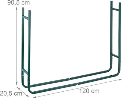 Productafbeelding van Famanu Houtopslagrek, metalen houtrek voor binnen en buiten - 90,5 x 120 x 20,5 cm