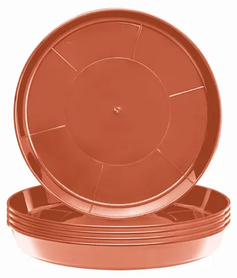 Image de Sous-vases pour pots de fleurs Garronda GD-0026 (5 pièces - terre cuite, ⌀ 35 cm, H = 5 cm)