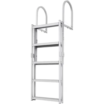 Immagine prodotto di Scaletta SucceBuy in alluminio, 170-200 cm, regolabile in altezza, 5 gradini per l'accesso alla barca