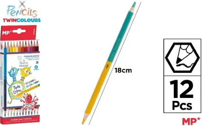 Obrázek produktu pro Kredki ołówkowe dwukolorowe 12szt