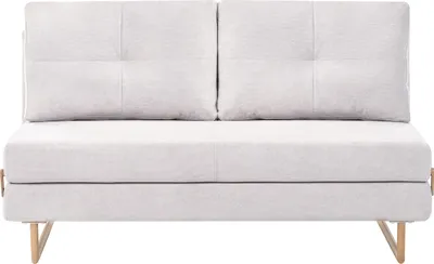 Produktbild von BELIANI Schlafsofa Cremeweiß Stoff 3-Sitzer mit Schlaffunktion Verstellbare Rückenlehne Kissen Klappsofa für Gästezimmer