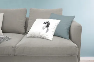 Produktbild von MuchoWow® Zierkissen Sofakissen Wohnzimmer Dekokissen 60x40 cm Vogel - Federn - Schwarz - Weiß - Kopfkissen - Polster mit Foto
