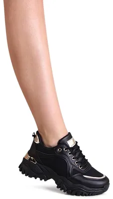 Produktbild von topschuhe24 2905 Damen Plateau Sneaker Keilabsatz Turnschuhe , Farbe:Schwarz, Größe:39 EU