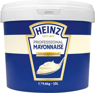 A large tub of Heinz Professional Mayonnaise.