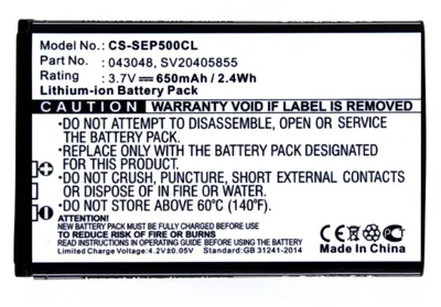 Produktbild von Akku für Swissvoice ePure fulleco Duo Li-Ion 3,7 Volt 650 mAh schwarz.